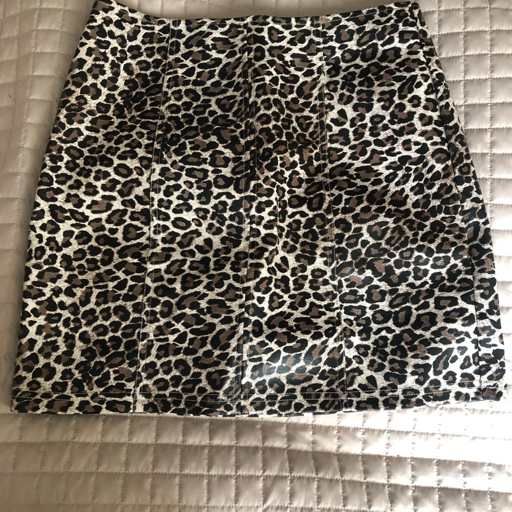 Pink Lily faux leather skirt